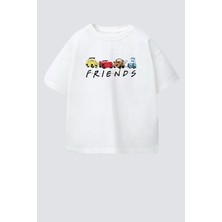 Monila Erkek Çocuk Pamuklu Bisiklet Yaka Araba Baskılı T-Shirt