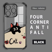 HONTINGA iPhone 14 Pro ile Uyumlu Şeffaf Kılıfı Düşüme Önleyici Basitlik Anti Düşme Kamera Korumali Şirin Kedi Desen Yumuşak Silikon Telefon Kılıfı Kadın ve Erkek Için Uygundur K3-0206