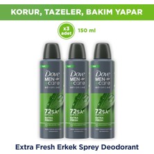 Dove Men +Care Advanced Erkek Deodorant 72 Saat Koruma Extra Fresh 150 ml X3