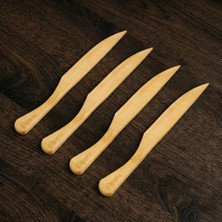 Hakiki 4 Parça Şimşir El Işçiliği Bıçak Takımı 18 cm