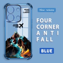 HONTINGA Xiaomi Redmi Note 13 4g ile Uyumlu Şeffaf Kılıfı Düşüme Önleyici Basitlik Anti Düşme Kamera Korumali Uçak Desen Yumuşak Silikon Telefon Kılıfı Kadın ve Erkek Için Uygundur K3-0203