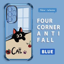 HONTINGA Samsung Galaxy A52S 5g ile Uyumlu Şeffaf Kılıfı Düşüme Önleyici Basitlik Anti Düşme Kamera Korumali Şirin Kedi Desen Yumuşak Silikon Telefon Kılıfı Kadın ve Erkek Için Uygundur K3-0206