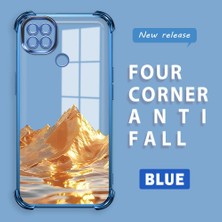 HONTINGA Xiaomi Redmi 9c ile Uyumlu Şeffaf Kılıfı Düşüme Önleyici Basitlik Anti Düşme Kamera Korumali Altın Dağ Desen Yumuşak Silikon Telefon Kılıfı Kadın ve Erkek Için Uygundur K3-0204