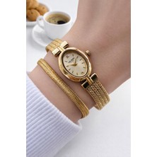 Tom Jones Vintage Küçük Kasa 2 Yıl Garantili 3 Atm Suya Dayanıklı Kadın Kol Saati+Bileklik BJ.2494.3