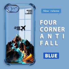 HONTINGA iPhone Se 2020 ile Uyumlu Şeffaf Kılıfı Düşüme Önleyici Basitlik Anti Düşme Kamera Korumali Uçak Desen Yumuşak Silikon Telefon Kılıfı Kadın ve Erkek Için Uygundur K3-0203