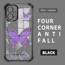 HONTINGA Xiaomi Redmi Note 12 5g ile Uyumlu Şeffaf Kılıfı Düşüme Önleyici Basitlik Anti Düşme Kamera Korumali Kelebek Desen Yumuşak Silikon Telefon Kılıfı Kadın ve Erkek Için Uygundur K3-0205