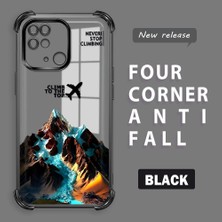 HONTINGA Xiaomi Redmi 10C ile Uyumlu Şeffaf Kılıfı Düşüme Önleyici Basitlik Anti Düşme Kamera Korumali Uçak Desen Yumuşak Silikon Telefon Kılıfı Kadın ve Erkek Için Uygundur K3-0203