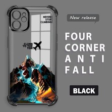 HONTINGA iPhone 11 ile Uyumlu Şeffaf Kılıfı Düşüme Önleyici Basitlik Anti Düşme Kamera Korumali Uçak Desen Yumuşak Silikon Telefon Kılıfı Kadın ve Erkek Için Uygundur K3-0203