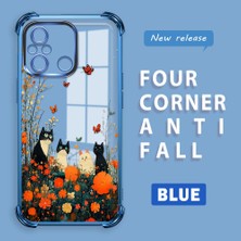 HONTINGA Xiaomi Redmi 12C ile Uyumlu Şeffaf Kılıfı Düşüme Önleyici Basitlik Anti Düşme Kamera Korumali Kedi Desen Yumuşak Silikon Telefon Kılıfı Kadın ve Erkek Için Uygundur K3-0207