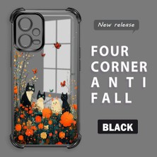 HONTINGA Xiaomi Poco X5 5g ile Uyumlu Şeffaf Kılıfı Düşüme Önleyici Basitlik Anti Düşme Kamera Korumali Kedi Desen Yumuşak Silikon Telefon Kılıfı Kadın ve Erkek Için Uygundur K3-0207