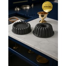 ChefTime 2’li Granit Döküm Kek & Tart Kalıbı 26 cm – Siyah