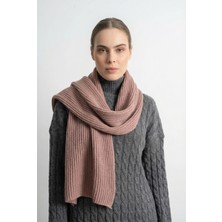 Shophia Kadın Triko Örgü Atkı - Gül Kurusu