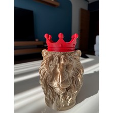 Charm3D Royal Lion Taçlı Aslan Kalemlik