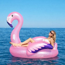 Toha Bestway Lüks Flamingo Şişme Deniz Yatağı | Büyük Boy Tutmalı Binilebilir Havuz Yatağı