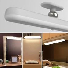 Bsre Manyetik Başlıklı Dönebilen Kablosuz Şarjlı LED Lamba (Mutfak, Makyaj Aynası ve Çalışma Masası Için)