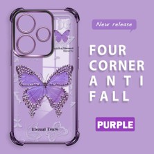 HONTINGA Xiaomi Redmi 13 ile Uyumlu Şeffaf Kılıfı Düşüme Önleyici Basitlik Anti Düşme Kamera Korumali Kelebek Desen Yumuşak Silikon Telefon Kılıfı Kadın ve Erkek Için Uygundur K3-0205