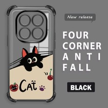 HONTINGA Xiaomi Redmi Note 14 Pro 4g ile Uyumlu Şeffaf Kılıfı Düşüme Önleyici Basitlik Anti Düşme Kamera Korumali Şirin Kedi Desen Yumuşak Silikon Telefon Kılıfı Kadın ve Erkek Için Uygundur K3-0206