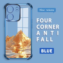 HONTINGA Xiaomi Poco C65 ile Uyumlu Şeffaf Kılıfı Düşüme Önleyici Basitlik Anti Düşme Kamera Korumali Altın Dağ Desen Yumuşak Silikon Telefon Kılıfı Kadın ve Erkek Için Uygundur K3-0204