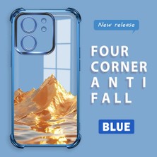 HONTINGA Xiaomi Mi 13T Proile Uyumlu Şeffaf Kılıfı Düşüme Önleyici Basitlik Anti Düşme Kamera Korumali Altın Dağ Desen Yumuşak Silikon Telefon Kılıfı Kadın ve Erkek Için Uygundur K3-0204