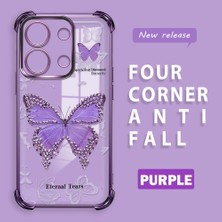 HONTINGA Xiaomi Redmi Note 13 4g ile Uyumlu Şeffaf Kılıfı Düşüme Önleyici Basitlik Anti Düşme Kamera Korumali Kelebek Desen Yumuşak Silikon Telefon Kılıfı Kadın ve Erkek Için Uygundur K3-0205