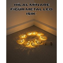 Mercansa Dekoratif Minareli Hilal LED Işık Metal Gövdeli Ramazan Aydınlatma