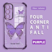 HONTINGA Samsung Galaxy A05S ile Uyumlu Şeffaf Kılıfı Düşüme Önleyici Basitlik Anti Düşme Kamera Korumali Kelebek Desen Yumuşak Silikon Telefon Kılıfı Kadın ve Erkek Için Uygundur K3-0205