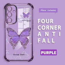 HONTINGA Samsung Galaxy A16 ile Uyumlu Şeffaf Kılıfı Düşüme Önleyici Basitlik Anti Düşme Kamera Korumali Kelebek Desen Yumuşak Silikon Telefon Kılıfı Kadın ve Erkek Için Uygundur K3-0205