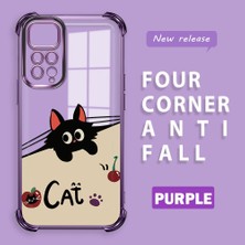 HONTINGA Xiaomi Redmi Note 11S ile Uyumlu Şeffaf Kılıfı Düşüme Önleyici Basitlik Anti Düşme Kamera Korumali Şirin Kedi Desen Yumuşak Silikon Telefon Kılıfı Kadın ve Erkek Için Uygundur K3-0206