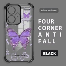 HONTINGA Xiaomi Redmi Note 13 Pro Plus 5g ile Uyumlu Şeffaf Kılıfı Düşüme Önleyici Basitlik Anti Düşme Kamera Korumali Kelebek Desen Yumuşak Silikon Telefon Kılıfı Kadın ve Erkek Için Uygundur K3-0205