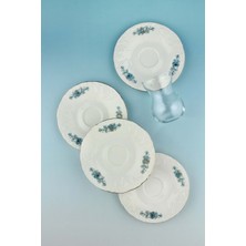 Bursa Porselen Dekor Aqua Gold 8 Parça 4 Kişilik Porselen Çay Takımı