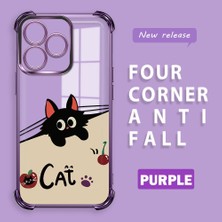 HONTINGA Realme C53 ile Uyumlu Şeffaf Kılıfı Düşüme Önleyici Basitlik Anti Düşme Kamera Korumali Şirin Kedi Desen Yumuşak Silikon Telefon Kılıfı Kadın ve Erkek Için Uygundur K3-0206