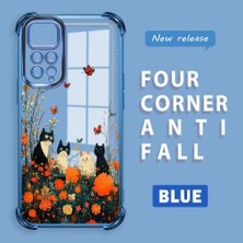 HONTINGA Xiaomi Redmi Note 11 ile Uyumlu Şeffaf Kılıfı Düşüme Önleyici Basitlik Anti Düşme Kamera Korumali Kedi Desen Yumuşak Silikon Telefon Kılıfı Kadın ve Erkek Için Uygundur K3-0207
