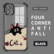 HONTINGA iPhone 11 ile Uyumlu Şeffaf Kılıfı Düşüme Önleyici Basitlik Anti Düşme Kamera Korumali Şirin Kedi Desen Yumuşak Silikon Telefon Kılıfı Kadın ve Erkek Için Uygundur K3-0206
