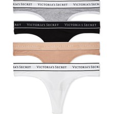 Victoria's Secret 4'lü Logolu Pamuklu Tanga