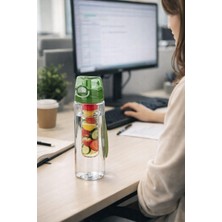 Kaff Yeşil Kırılmaz,sızdırmaz,şeffaf Polikarbon Detoks 700 ml Matarası