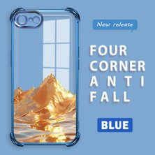 HONTINGA iPhone 8 ile Uyumlu Şeffaf Kılıfı Düşüme Önleyici Basitlik Anti Düşme Kamera Korumali Altın Dağ Desen Yumuşak Silikon Telefon Kılıfı Kadın ve Erkek Için Uygundur K3-0204