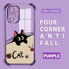 HONTINGA Xiaomi Redmi Note 10 Pro ile Uyumlu Şeffaf Kılıfı Düşüme Önleyici Basitlik Anti Düşme Kamera Korumali Şirin Kedi Desen Yumuşak Silikon Telefon Kılıfı Kadın ve Erkek Için Uygundur K3-0206