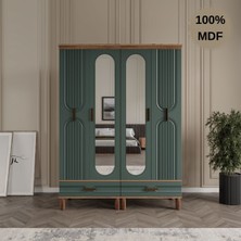 Flances Laçin 4 Kapaklı Çekmeceli Mdf Gardırop