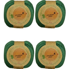 Organickid Organik Pamuk El Örgü İpi Yeşil - Pine 4'lü Paket
