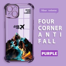 HONTINGA iPhone 13 ile Uyumlu Şeffaf Kılıfı Düşüme Önleyici Basitlik Anti Düşme Kamera Korumali Uçak Desen Yumuşak Silikon Telefon Kılıfı Kadın ve Erkek Için Uygundur K3-0203