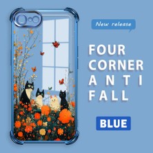 HONTINGA iPhone 8 ile Uyumlu Şeffaf Kılıfı Düşüme Önleyici Basitlik Anti Düşme Kamera Korumali Kedi Desen Yumuşak Silikon Telefon Kılıfı Kadın ve Erkek Için Uygundur K3-0207