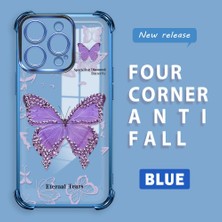 HONTINGA iPhone 16 Pro ile Uyumlu Şeffaf Kılıfı Düşüme Önleyici Basitlik Anti Düşme Kamera Korumali Kelebek Desen Yumuşak Silikon Telefon Kılıfı Kadın ve Erkek Için Uygundur K3-0205