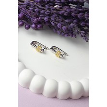 By Barun Halka Küpe Zirkon Taşlı 925 Ayar Gümüş Küpe