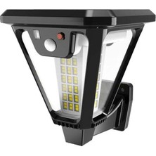 Powermaster HS-V83 Solar Panelli 3 Modlu Kumandalı Hareket Sensörlü 100 Smd Ledli Şarjlı Duvar ve Bahçe Lambası