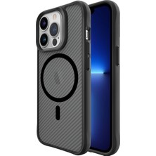 Bix iPhone 13 Pro Carbon Fiber Force Magsafe Kılıf Anti-Şok Teknolojili Kamera ve Ekran Korumalı