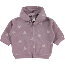 Civil Baby Kalp Baskılı 6-18 Ay Hırka - Lila 18-24 Ay