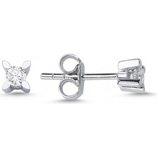 Hakan Mücevherat Tek Taş Küpe 14 Ayar Altın