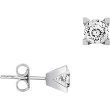 Hakan Mücevherat Tek Taş Küpe 14 Ayar Altın