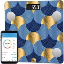 Özbience Ebruli Tasarımlı Akıllı Bluetooth Dijital Tartı, Sağlıklı Ölçüm