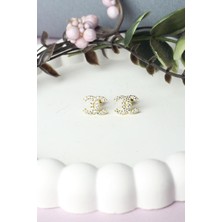 By Barun  Küpe 925 Ayar Zirkon Taşlı Çivili Geçmeli Küpe